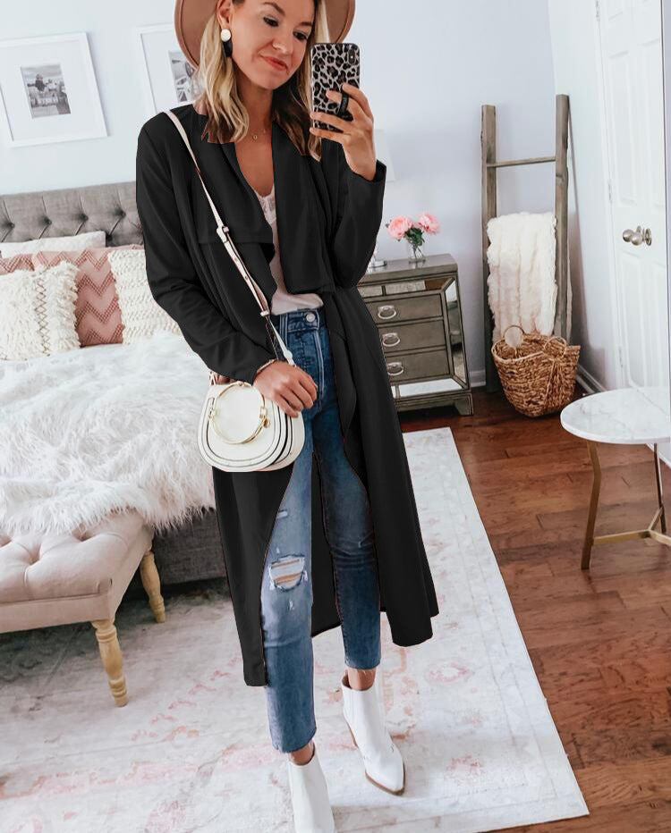 Europese lange open cardigan