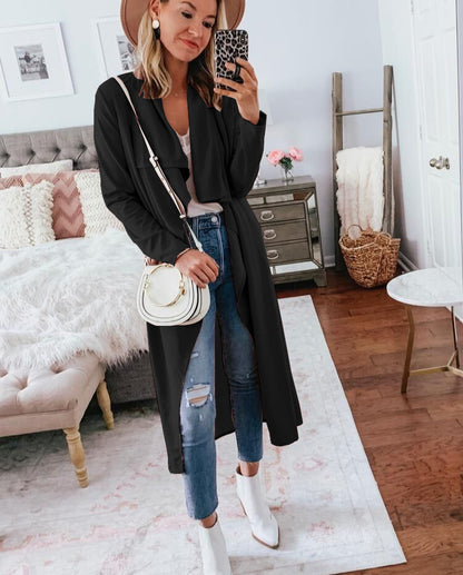 Europese lange open cardigan