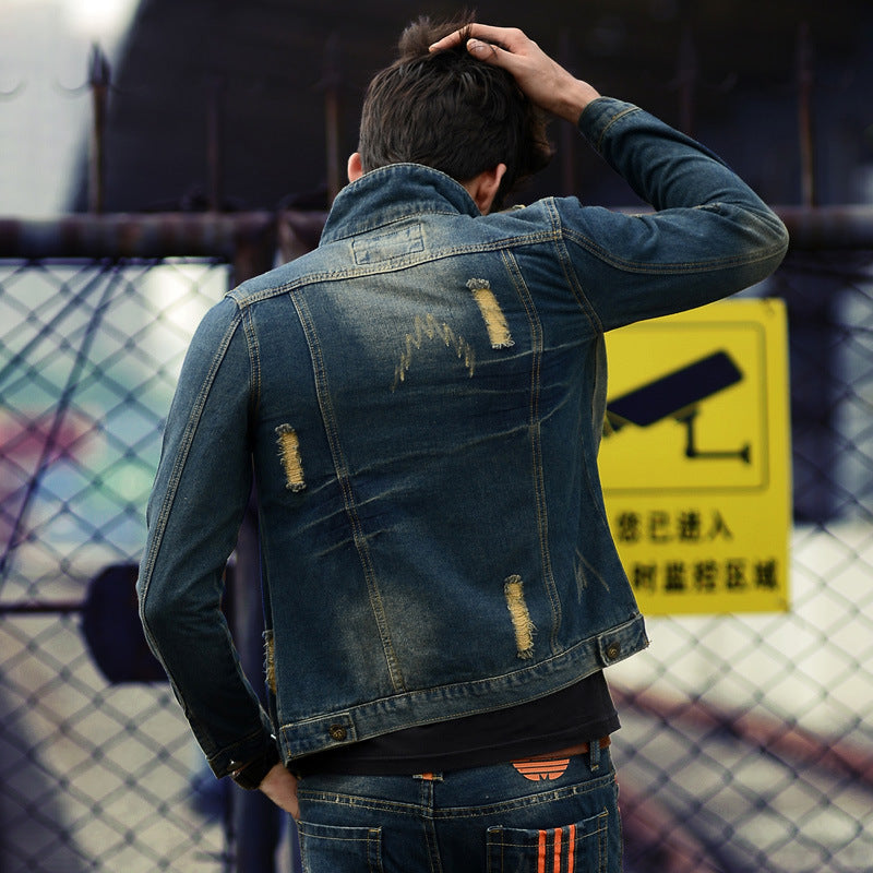 Trendy slanke heren denimjack