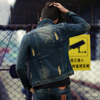 Trendy slanke heren denimjack