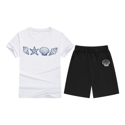 Unisex katoenen T-shirt met korte mouwen en shorts
