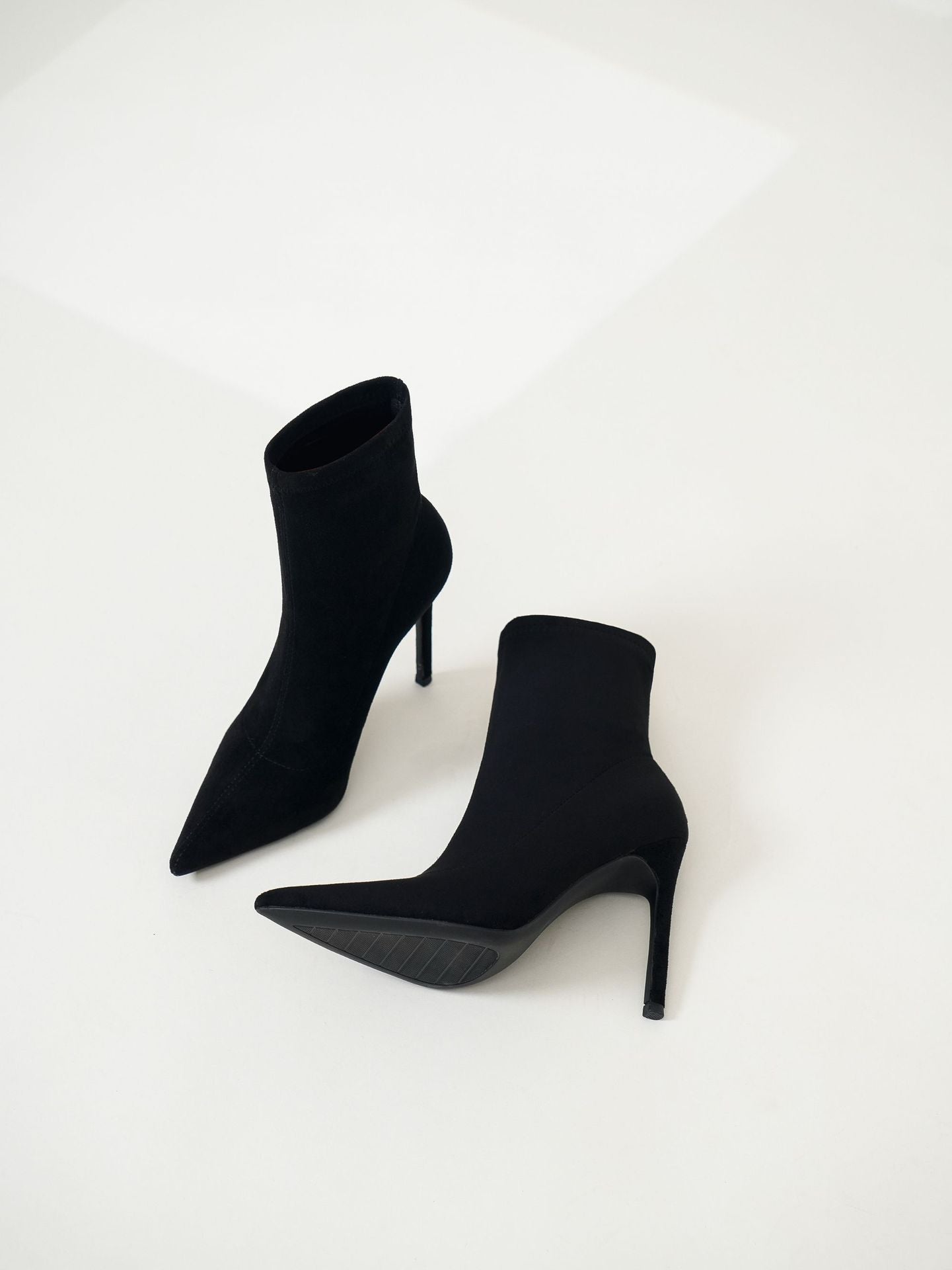 Fleece Lined Stretch Boots with Stiletto Heel