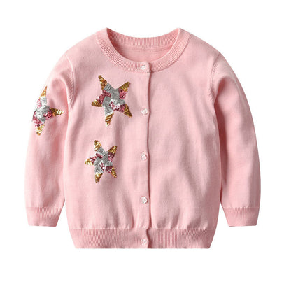 Kinder vest met pailletten sterren