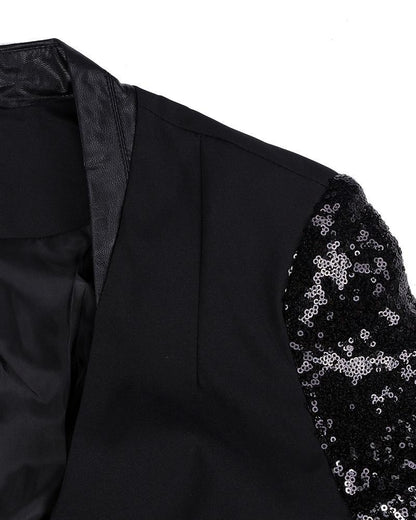 Dames zilver zwart pailletten blazer