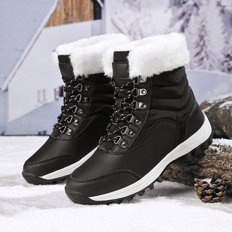 Unisex Warm Fur Lined Flat Snow Boots