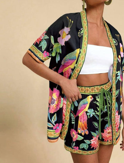 Damesmode Casual Bedrukt Cardigan Pak