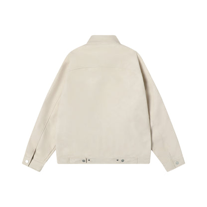 Loose PU leather jacket