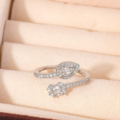 Verstelbare open ring met steentjes