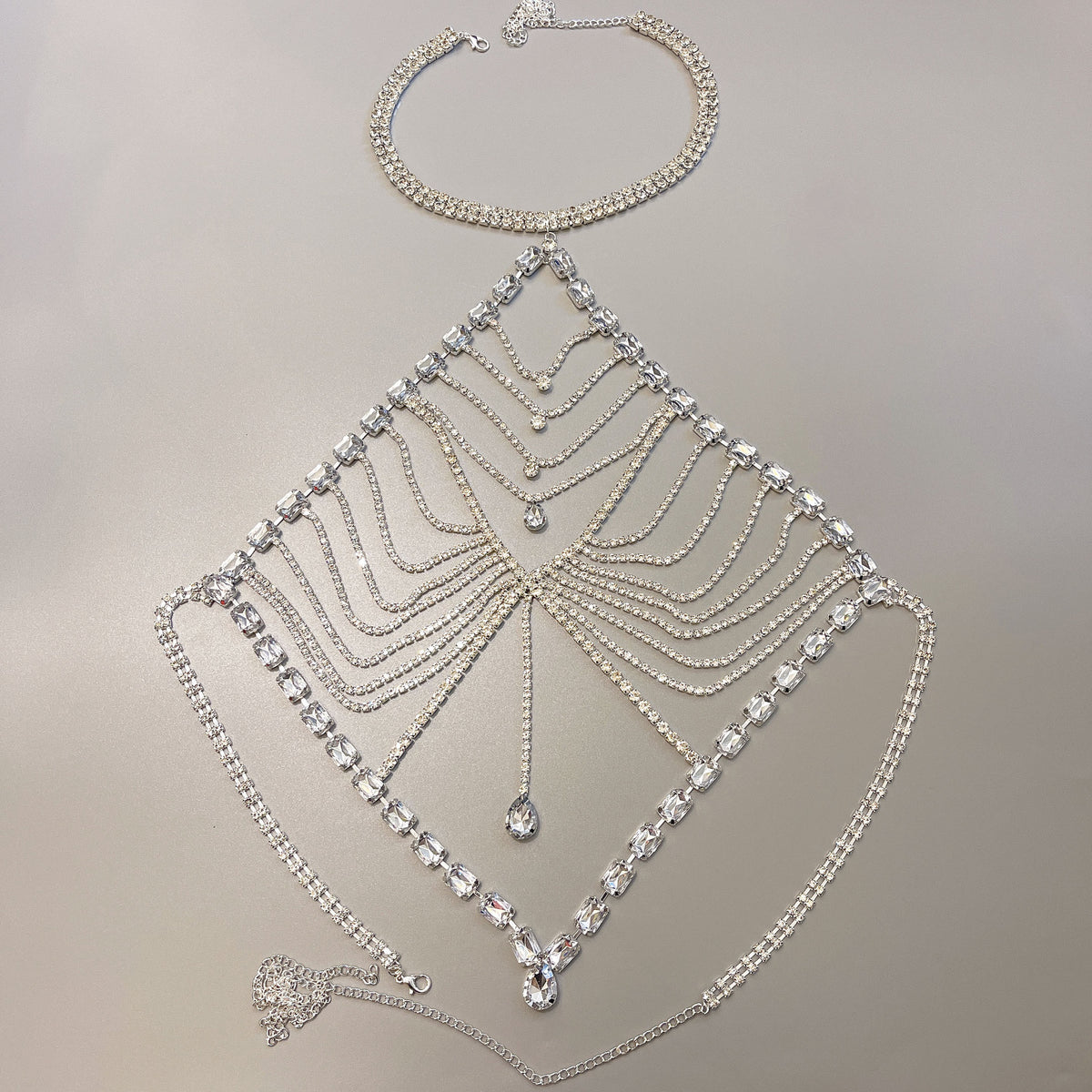 Bikini necklace with rhinestone accessories for women