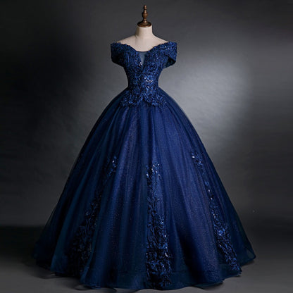 Elegant One-Shoulder Evening Dress with Puffy Skirt