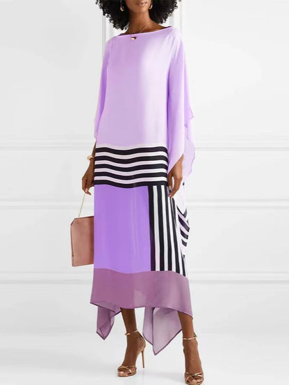 Summer Comfortable and Stylish Printed Casual Off-Shoulder Long Dress