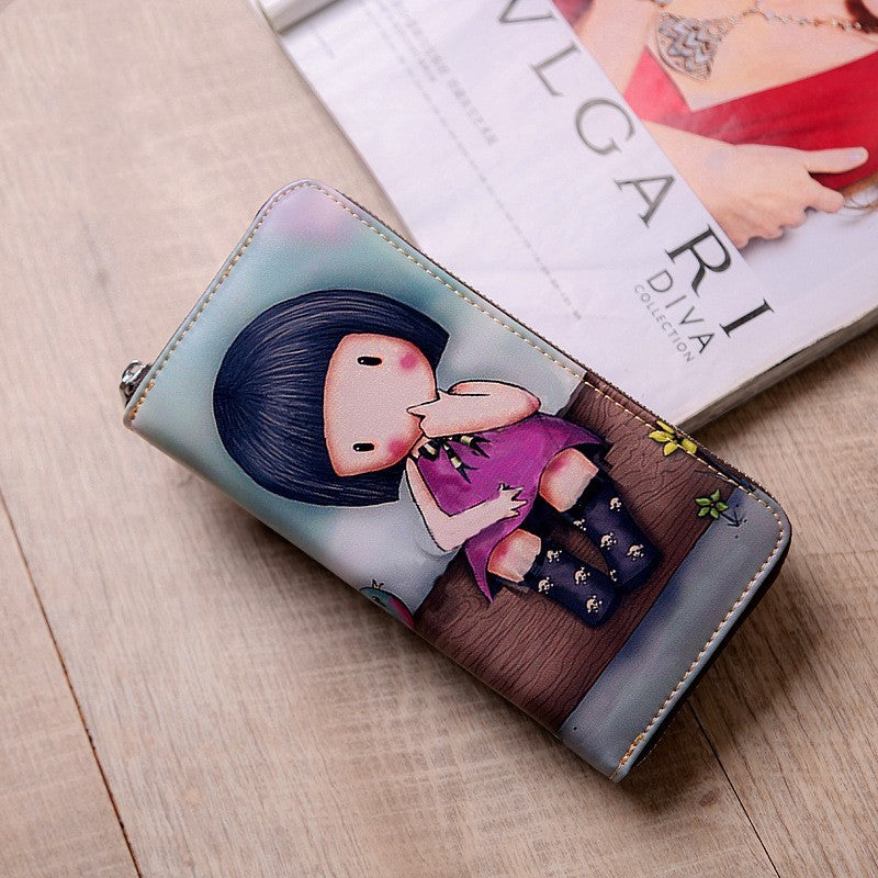 Leren portemonnees met print voor dames