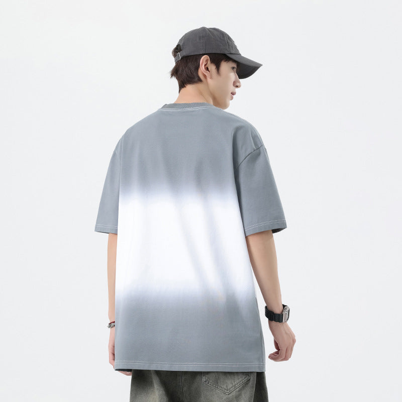 Gradient short sleeved men's T-shirt for summer