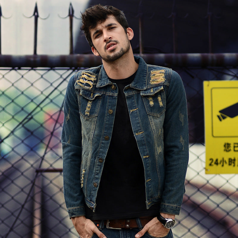 Trendy slanke heren denimjack