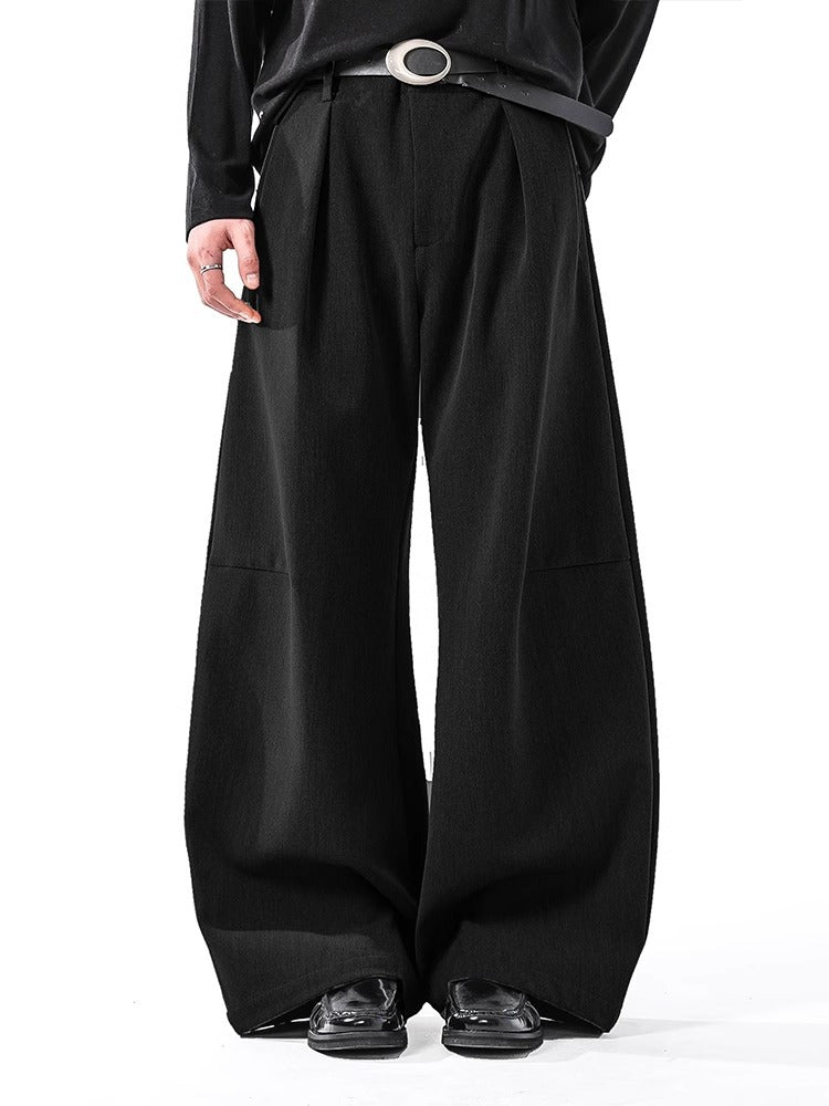 Klassieke gedrapeerde pantalon met wijde pijpen unisex