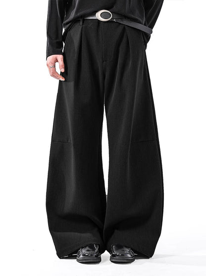Klassieke gedrapeerde pantalon met wijde pijpen unisex