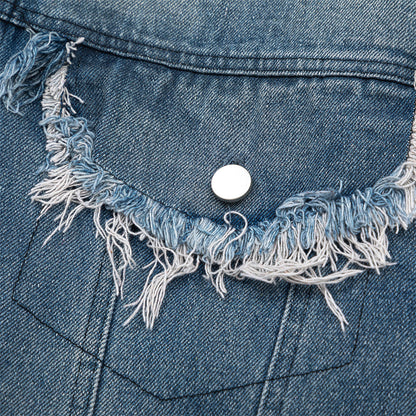 Amerikaanse PU-leren spijkerjas met stiksels