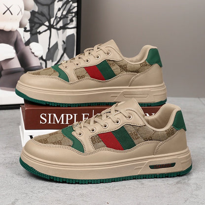 Retro ultralichte schoenen van vezelleer met rubberen buitenzool unisex