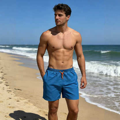 Men Summer Casual Shorts Quick Dry Loose Fit Beach Shorts