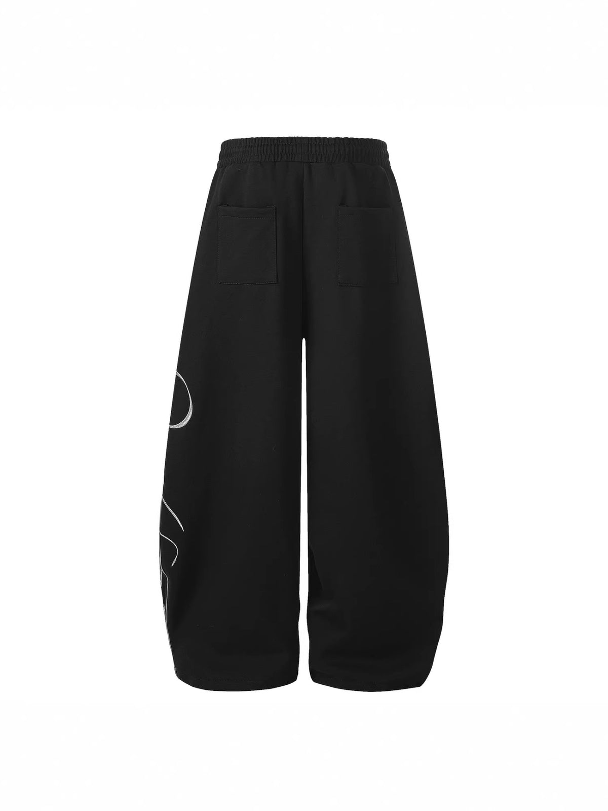Unisex Letter Embroidery Wide-Leg Street Style Sweatpants