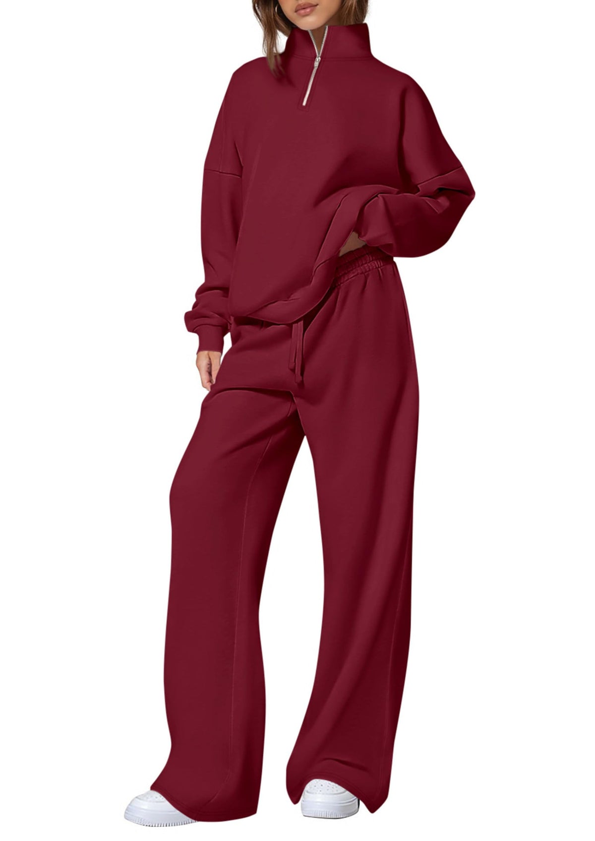 Women's Half-Zip Sweatshirt and Pants Set
