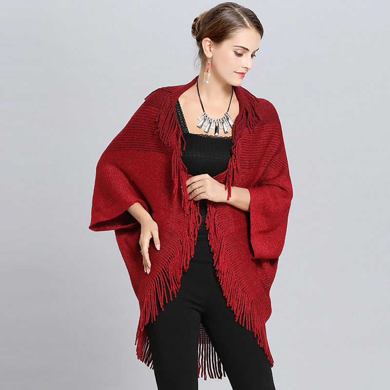 Dames cape-vest met franjes