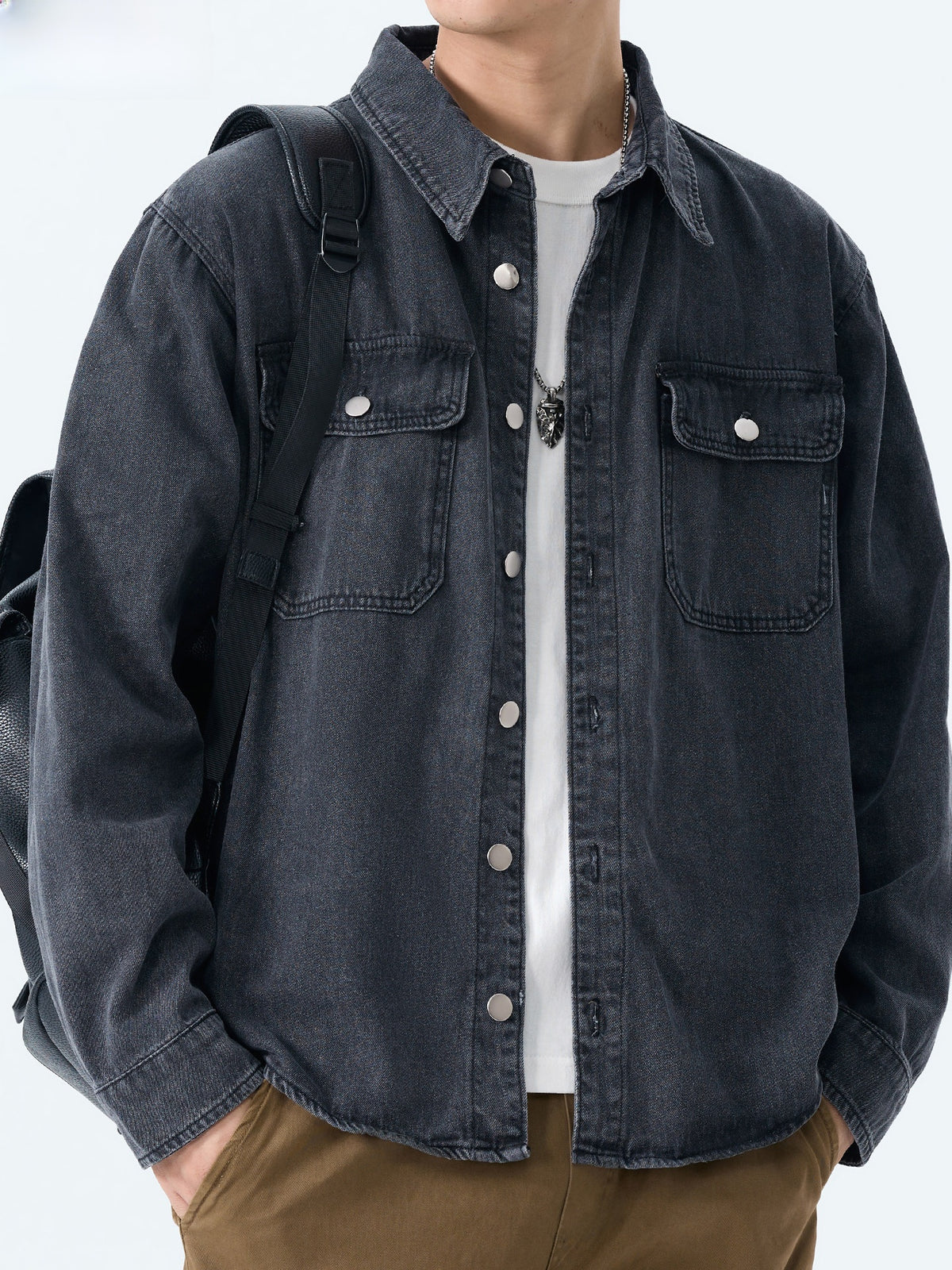 Mens Denim Long Sleeve Shirt