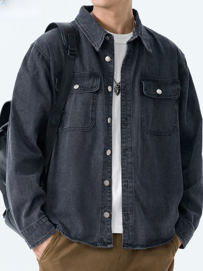 Mens Denim Long Sleeve Shirt