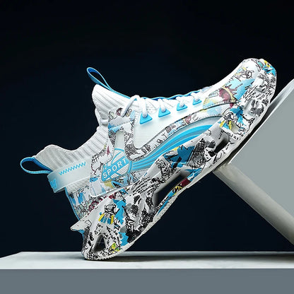 Bedrukte herensneakers van hoge kwaliteit