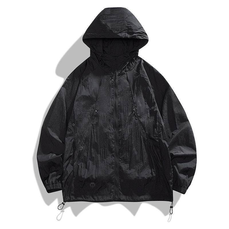 Hooded Sun Protection Jacket for Men Thin Loose Sunscreen Clothing