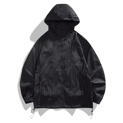 Hooded Sun Protection Jacket for Men Thin Loose Sunscreen Clothing