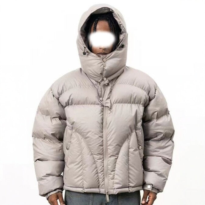 Men's Y2K Hip-Hop High-Collar Hooded Puffer Jacket