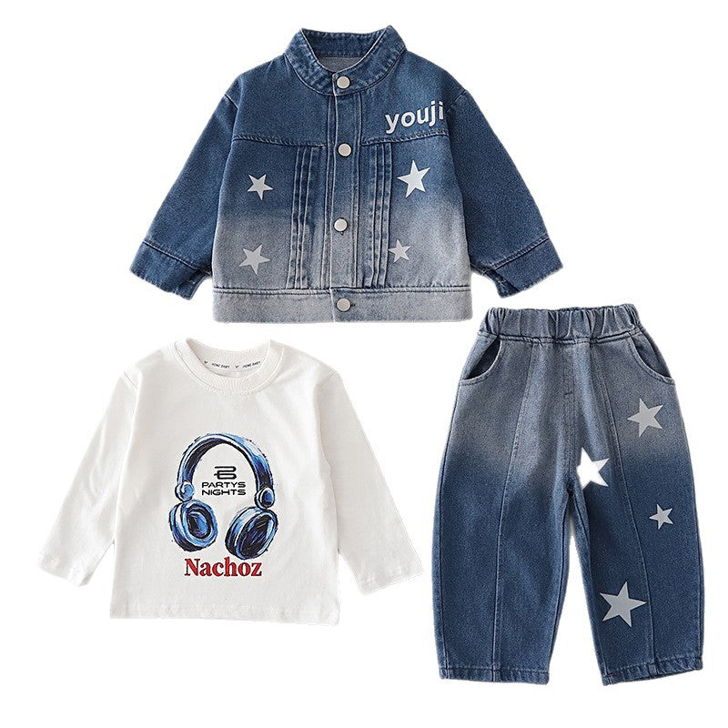 Baby/Child Spring/Autumn Cowboy Long Sleeve Three Piece Set