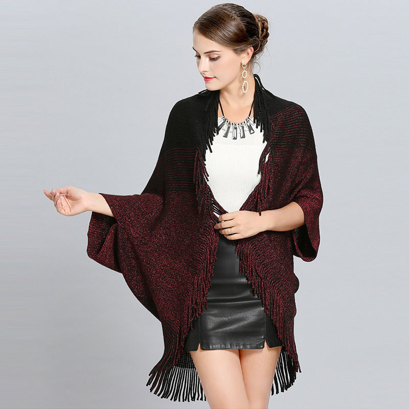 Dames cape-vest met franjes