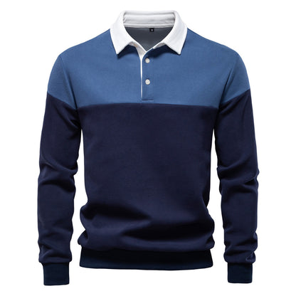 Mens Long Sleeve Polo Collar Sweater