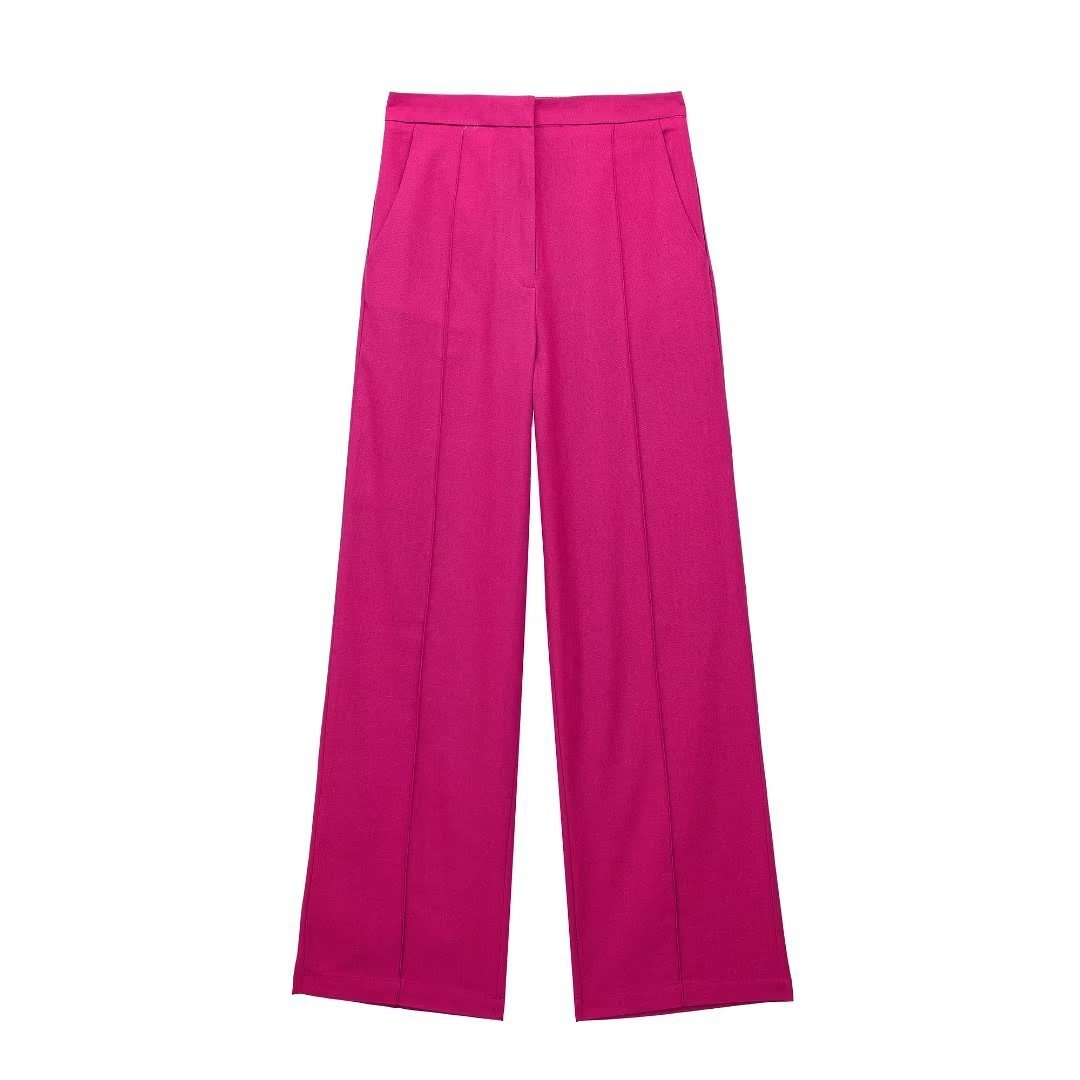 Linnen dubbelrijs pakjas vest rechte broek