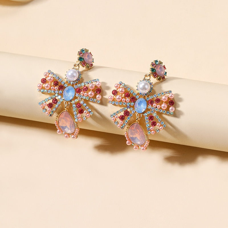 Boho Alloy Pearl Stud Earrings