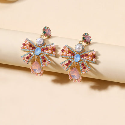 Boho Alloy Pearl Stud Earrings