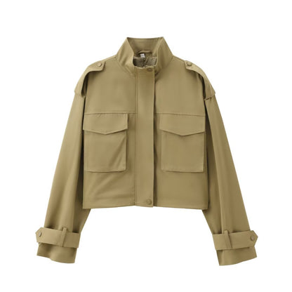Women's Clothing Pocket Decorated Jacket + Pleated Pants Set