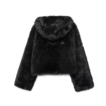 Artificial fur leather jacket