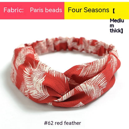 Elastische gekruiste chiffon hoofdband in Boheemse stijl