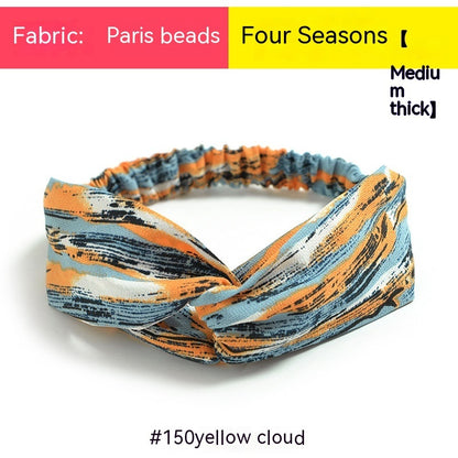Elastische gekruiste chiffon hoofdband in Boheemse stijl
