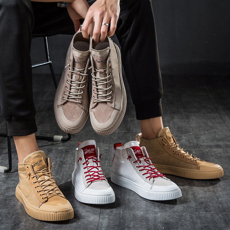 Hoge leren sneakers heren