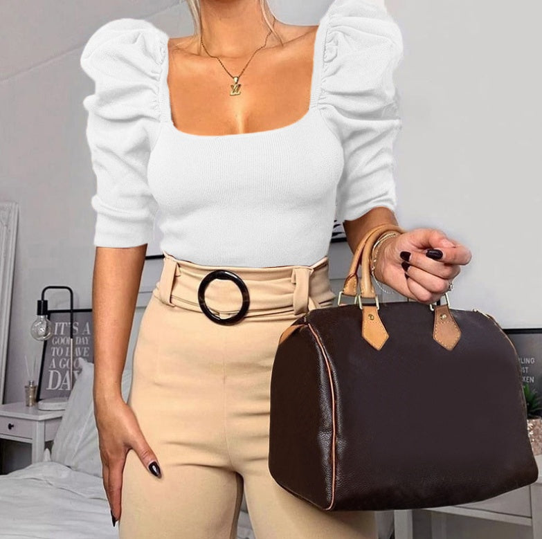 Bubbelmouw korte top