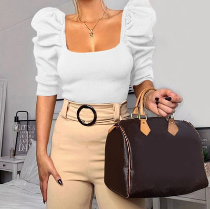 Bubbelmouw korte top