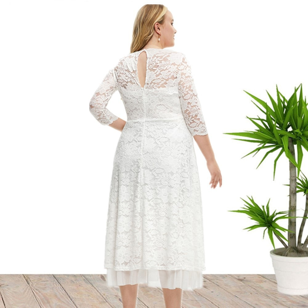 Plus Size Large Women's New Lace Evening Dress High Quality Dress