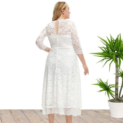 Plus Size Large Women's New Lace Evening Dress High Quality Dress