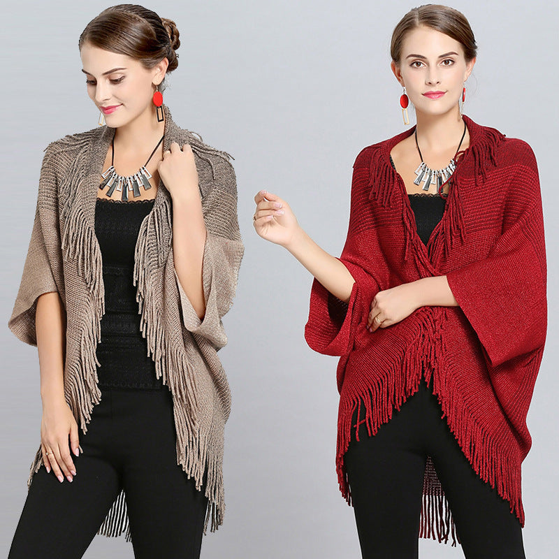 Dames cape-vest met franjes