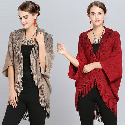 Dames cape-vest met franjes