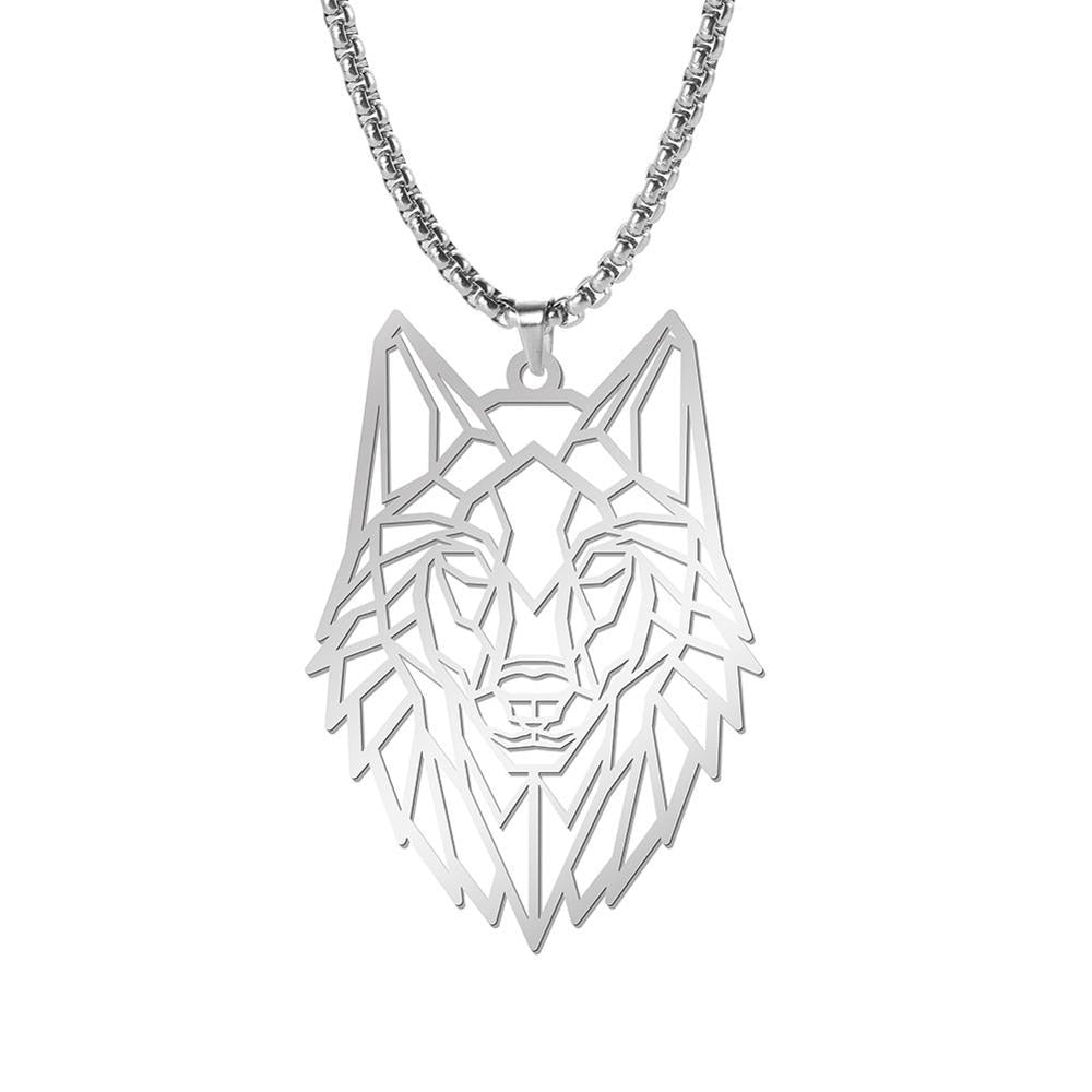 316L Roestvrij Staal Hanger Wolf Vorm Herenketting